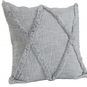 20" Gray Cotton Throw Pillow