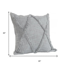 20" Gray Cotton Throw Pillow