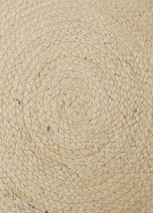 20" X 20" Brown Cotton And Jute Round Throw Pillow with Pompoms