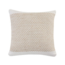 20" Ivory And Natural Cotton Geometric Throw Pillow