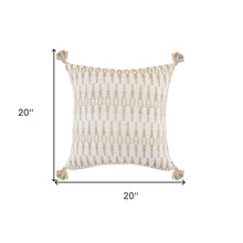 20" Ivory Throw Pillow
