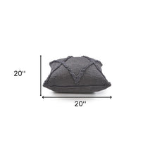 18" X 18" Taupe And Brown 100% Cotton Geometric Zippered Pillow