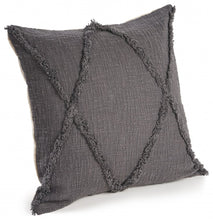 18" X 18" Taupe And Brown 100% Cotton Geometric Zippered Pillow