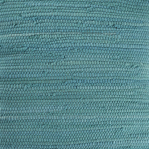 20" Turquoise And Tan Cotton Color Block Throw Pillow
