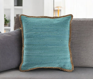 20" Beige and Green Throw Pillow