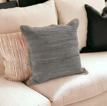 20" Turquoise And Tan Cotton Color Block Throw Pillow