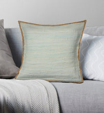 20" Beige and Green Throw Pillow