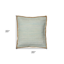 20" Beige and Green Throw Pillow