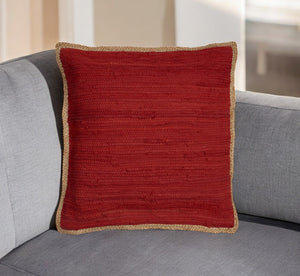 20" Turquoise And Tan Cotton Color Block Throw Pillow