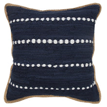 14" X 36" Blue and Beige Lumbar Throw Pillow