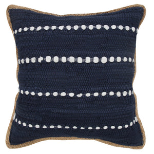 14" X 36" Blue and Beige Lumbar Throw Pillow
