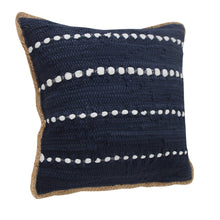 14" X 36" Blue and Beige Lumbar Throw Pillow