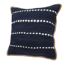 14" X 36" Blue and Beige Lumbar Throw Pillow