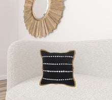14" X 36" Blue and Beige Lumbar Throw Pillow