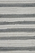 18" X 18" White Gray And Tan 100% Cotton Striped Zippered Pillow