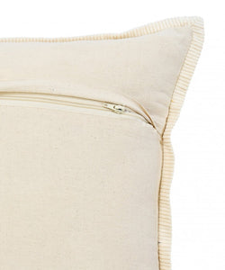 14" X 36" Golden Yellow And Cream 100% Cotton Zippered Pillow