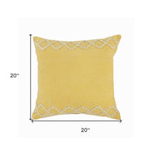 20" Yellow and White Throw Pillow