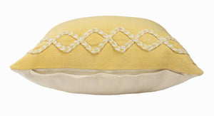 20" Yellow and White Throw Pillow
