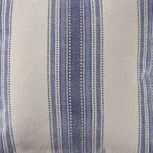18" Navy Blue And Ivory Cotton Coastal Throw Pillow with Fringe