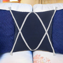 20" X 20" Light Gray And White 100% Cotton Coastal Zippered Pillow