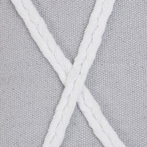 20" X 20" Light Gray And White 100% Cotton Coastal Zippered Pillow