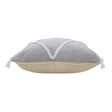 20" X 20" Light Gray And White 100% Cotton Coastal Zippered Pillow