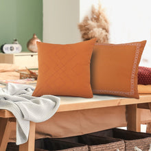 20" Orange And Dark Orange Diamond Cotton Throw Pillow