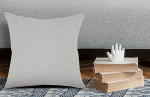 14" X 36" Light Gray Cotton Throw Pillow