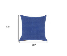 20" X 20" Classic Blue 100% Cotton Zippered Pillow