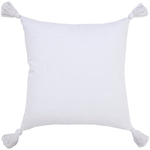 20" X 20" White 100% Cotton Zippered Pillow
