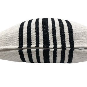 22" Black and White Throw Pillow