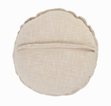 20" X 20" Beige Round Cotton Throw Pillow