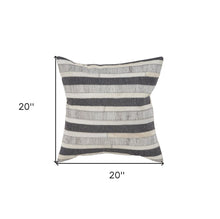 20" Charcoal Striped Wool Throw Pillow