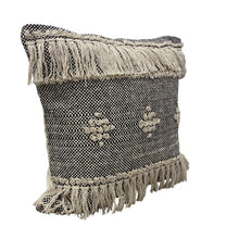 14" X 36" Gray And Taupe Cotton Geometric Throw Pillow