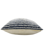 20" X 20" Purple And Cream 100% Cotton Striped Zippered Pillow