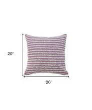 14" X 36" Purple and Cream Throw Pillow