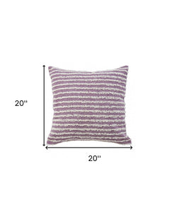 14" X 36" Purple and Cream Throw Pillow