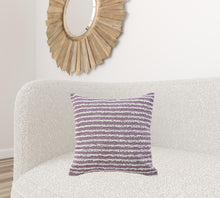 14" X 36" Purple and Cream Throw Pillow