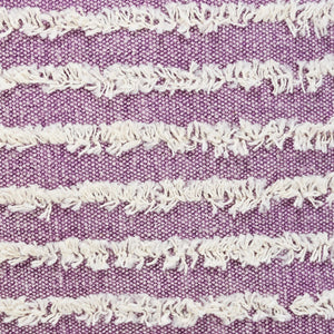 14" X 36" Purple and Cream Throw Pillow