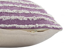 14" X 36" Purple and Cream Throw Pillow