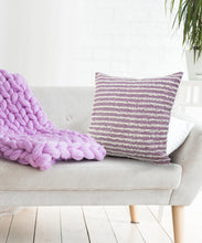 14" X 36" Purple and Cream Throw Pillow