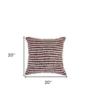 14" X 36" Purple and Cream Throw Pillow