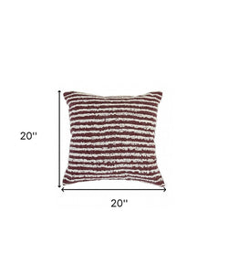 14" X 36" Purple and Cream Throw Pillow