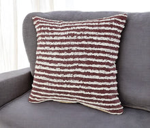 14" X 36" Purple and Cream Throw Pillow