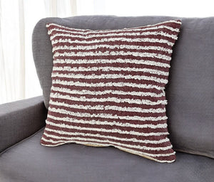 14" X 36" Purple and Cream Throw Pillow