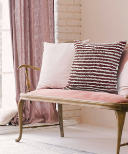 14" X 36" Purple and Cream Throw Pillow