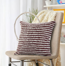 14" X 36" Purple and Cream Throw Pillow