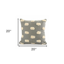 20" X 20" Yellow And White 100% Cotton Zippered Pillow