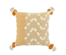 20" Yellow and Cream Throw Pillow