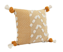 20" Yellow and Cream Throw Pillow
